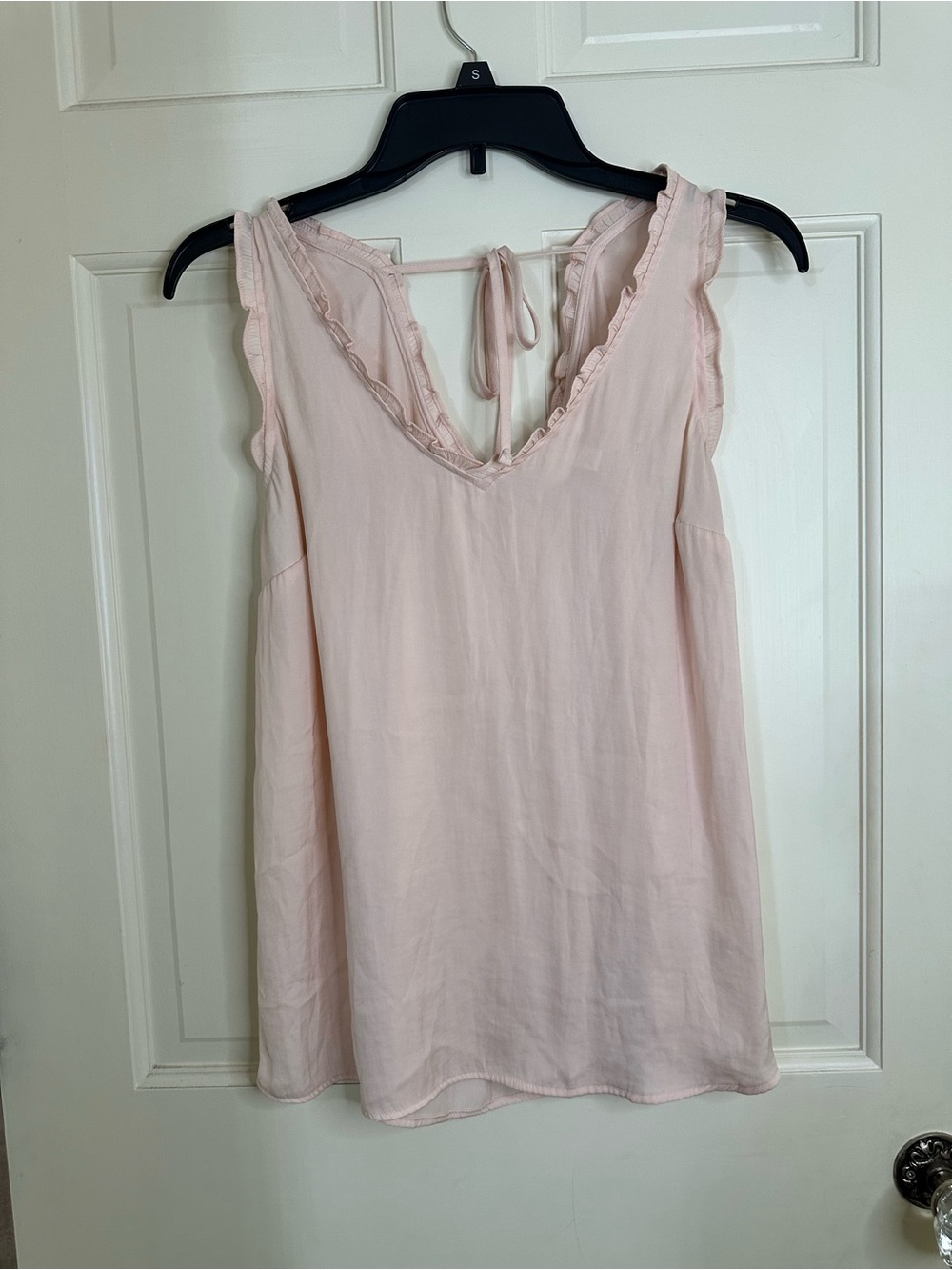 LC Lauren Conrad Pale Pink Ruffle-Trim V-Neck Camisole